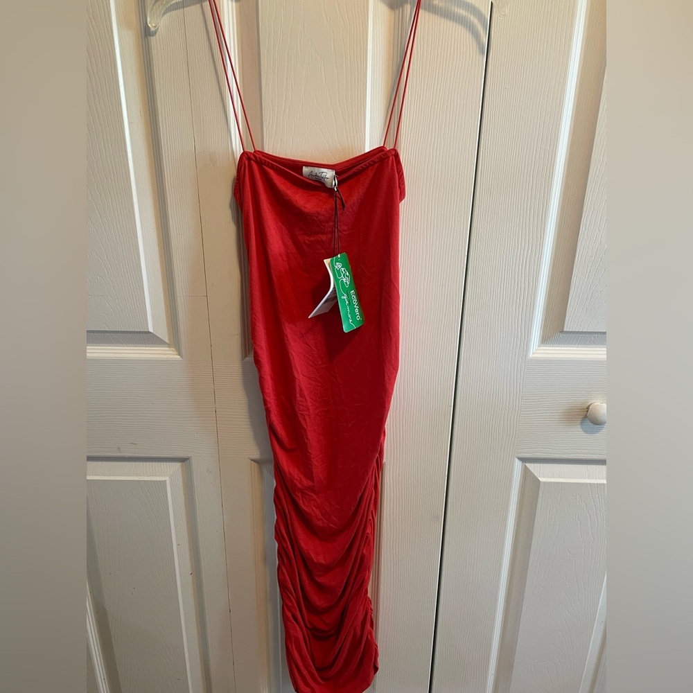 Anika Teller x Na-KD Dress New with Tags! Size S Small Red/Orange STRETCHY!